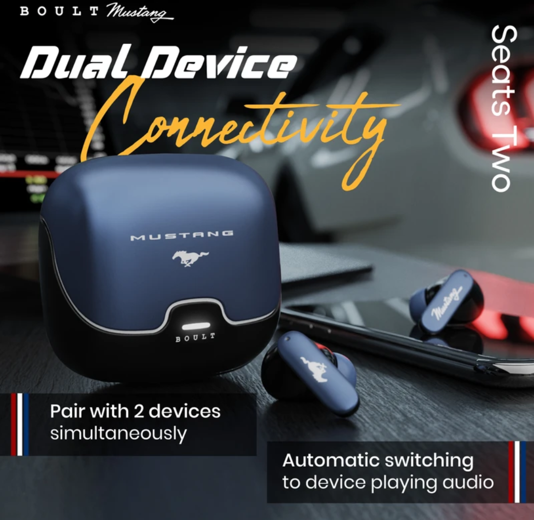 Mustang Torq X50 TWS Earbuds – Gaming Mode | App Support | Premium Sound